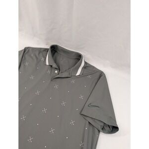 Nike Golf Polo Shirt Men's Size L Clay Green Logo Dri-Fit Short Sleeve Collared